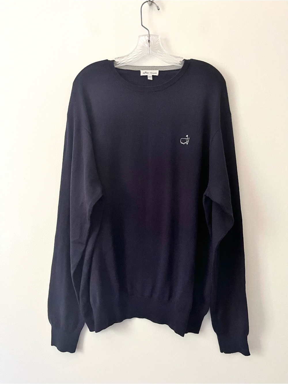 Peter Millar Merino Wool Silk Masters Navy Blue Crew Neck Sweater XXL